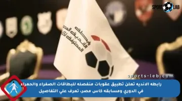 رابطة الأندية تعلن تطبيق عقوبات منفصلة للبطاقات الصفراء والحمراء في الدوري ومسابقة كأس مصر، تعرف على التفاصيل
